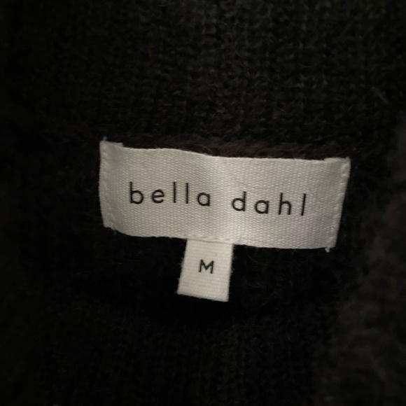 NWT BELLA DAHL Brea A-line Black Turtleneck Kid Mohair & Wool Blend Sweater Sz M - Picture 5 of 7
